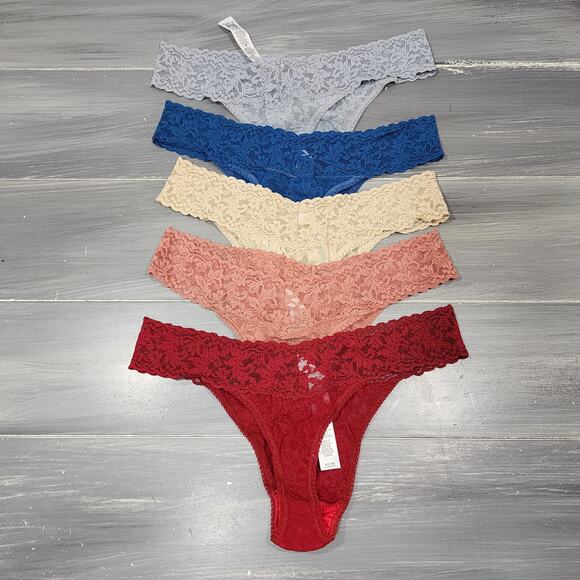 Hanky Panky Thongs Signature Low-Rise Stretch Lace Thongs 5 Pair OS Style 4911 - Picture 3 of 9
